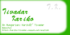 tivadar kariko business card